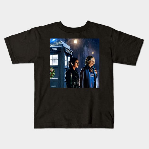 Thasmin Christmas/ 13th doctor Kids T-Shirt by AlisiaArt